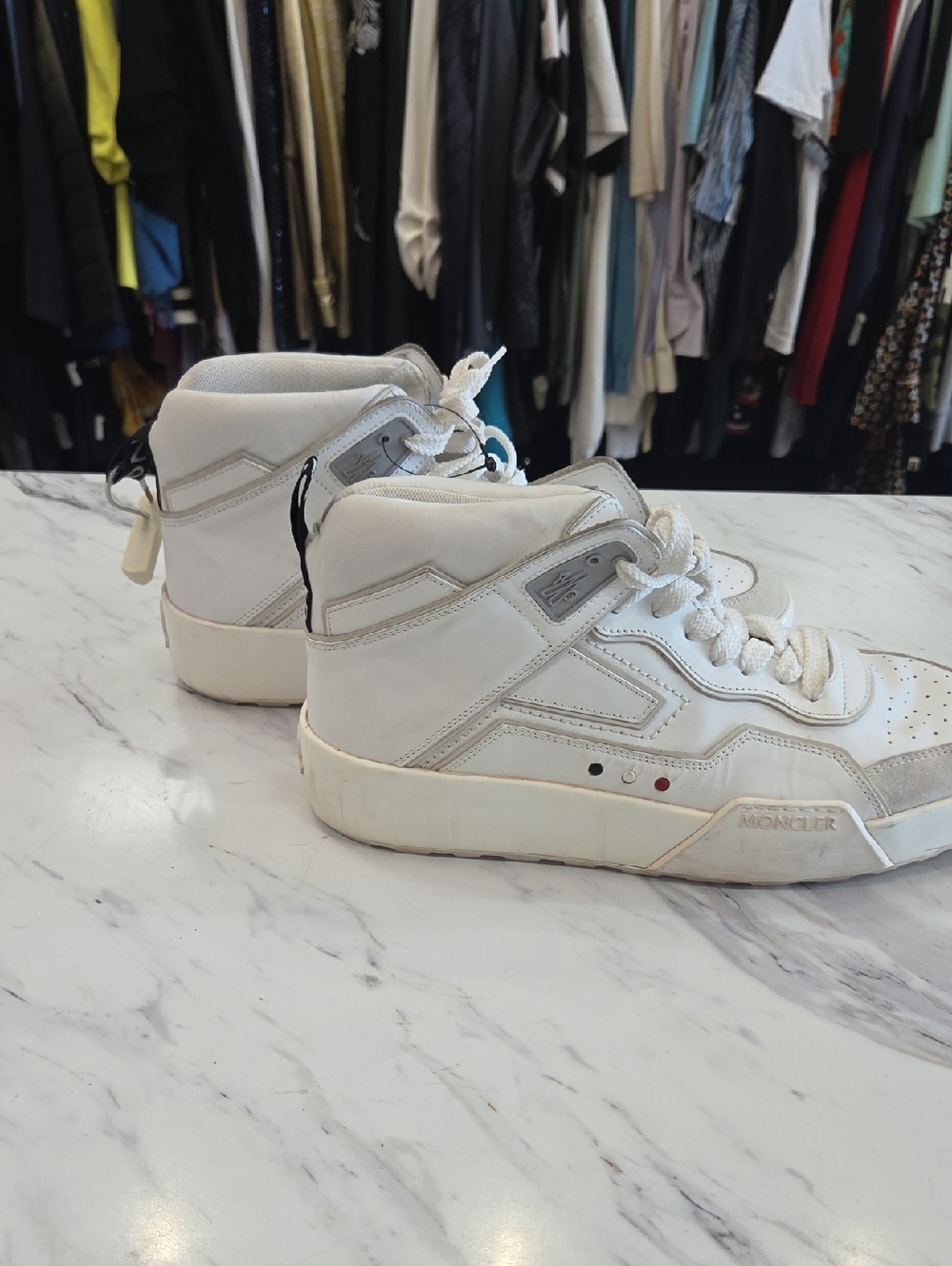 Moncler White High-Top Athletic Sneakers